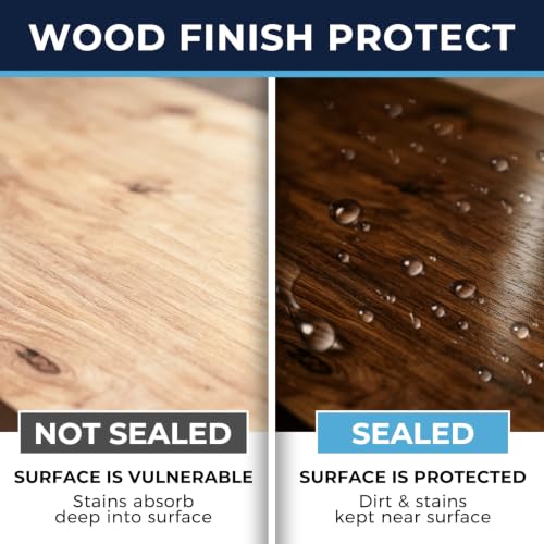 Image of Wood Stain and Sealer in One, Water Based Non-Toxic, Fast Dry, Waterproof Interior & Exterior Wood Stain & Wood Sealant for Furniture, Decks, Fences, Cabinets, Pergolas, Wood Siding, 35oz, Dark Walnut