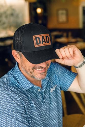 Image of Papa Dad Trucker Hat - Adjustable Men's Snapback Hats for Dad Grandpa, Fathers Day Birthday Gifts from Daughter Son