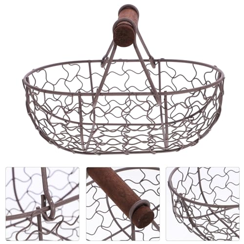 Panier de rangement en fil de fer avec poignée pour cuisine - 4