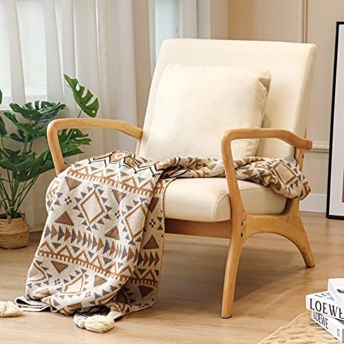 ELUCHANG Accent Chair with Lumbar Pillow,Mid-Century Modern Accent Chair Armchair, Linen Fabric Comfy Reading Chair Lounge Side Chair for Living Room Bedroom Apartment,Easy Assembly(Beige)