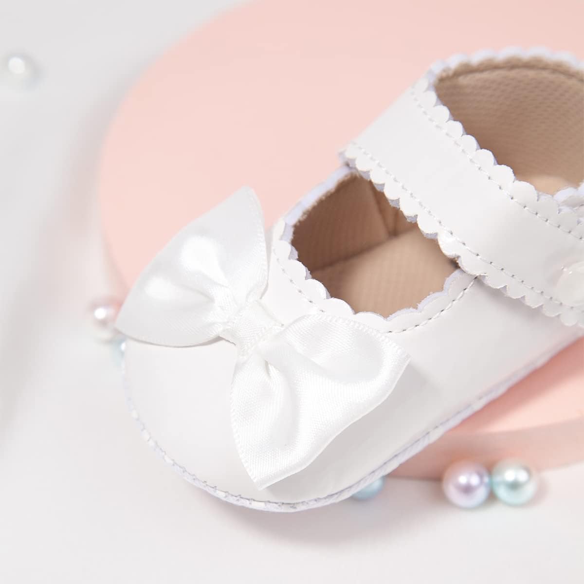 Morbido Infant Baby Girls Mary Jane Flats Soft Sole Non-Slip Bow Knot Princess Wedding Dress Shoes Toddler Crib Shoes : Clothing, Shoes & Jewelry