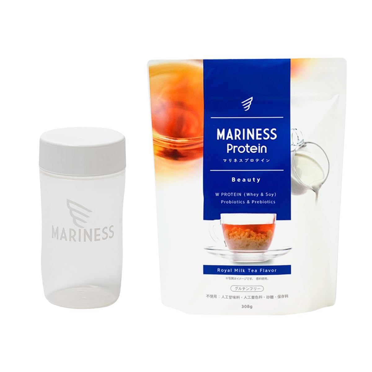 Amazon.co.jp: mariness マリネス [シェイカー付き] プロテイン 約14