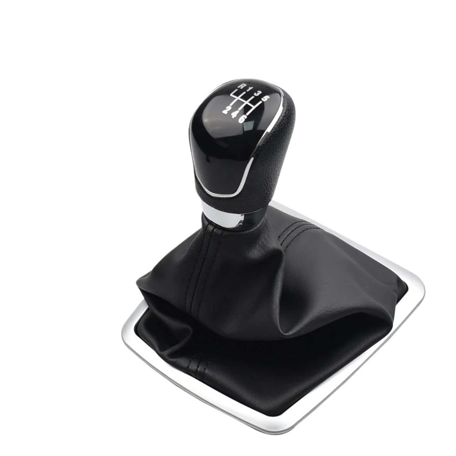 Wxnlbb Black-6Speed Gear Shift Knob Lever Gaitor Shifter Boot Cover Case Compatible With Ford Focus 2 Mk2 Fl C-Max Mondeo Mk2 Mk3 Mk4 Mk7 Galaxy(Black-6Speed)
