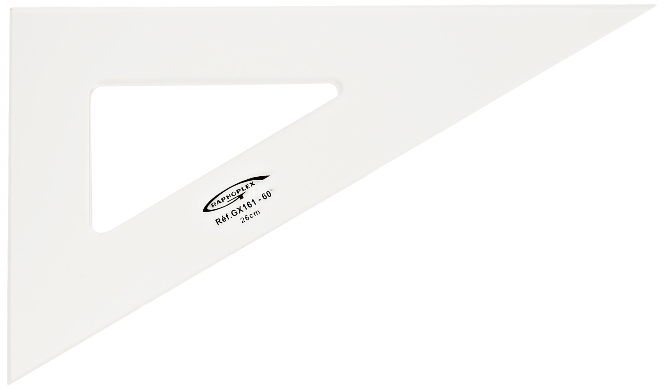 Graphoplex60° Square 3 Pieces Straight Edges 26 cm Transparent