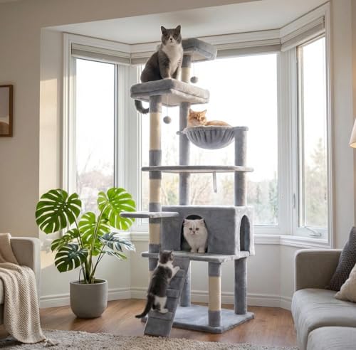 Árbol para gatos alto multi-niveles 71 pulgadas miniatura 7