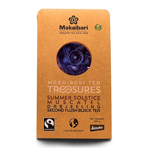 Image of Makaibari Tea Treasures Summer Solstice Muscatel | Organic Darjeeling Second Flush Whole Leaf Black Tea | USDA Certified Premium Black Tea | 100 Grams|Loose Leaves