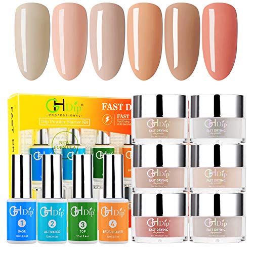 Dip Powder Nail Kit Acrylic Nail Dip Powder Kit G642 (6 nude color)