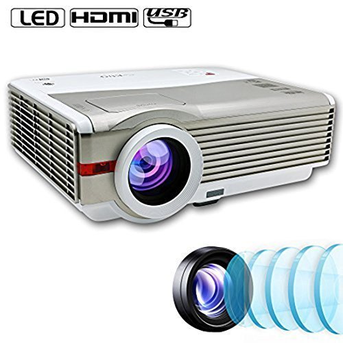 EUG X99 LCD LED Video Projector 4200 Lumen 1080p HD 3D with HDMI VGA USB for Home Cinema Theater