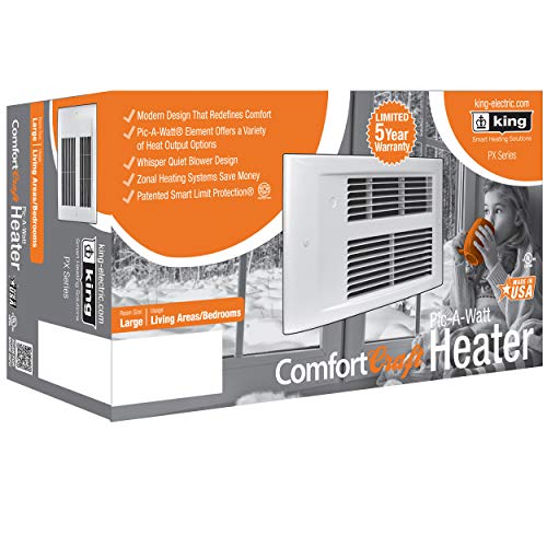 King Px2417-Wd-R Px Comfortcraft Wall Heater, 1750W / 240V, White Dove #TOP4