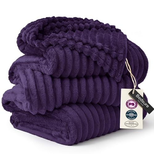 Bedsure Extra Soft Large Fleece Blanket for Bed Purple 120"x120"