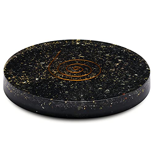 Black Tourmaline Handmade Coffee Table Decor Wine Coasters for Drinks Glasses - Disperses Negative Energy - Orgone EMF Protection