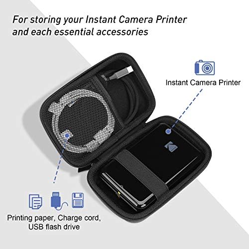 ProCase Hard EVA Carrying Case for Polaroid, Kodak, Canon Ivy Mobile Mini Zoemini C/Zoemini S, Instant Camera Printer Protective Smartphone Photo Printer Shockproof Storage Bag -Black