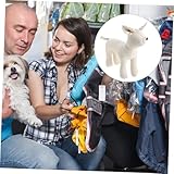 LIGIGWASH Leder Hundemannequin Sitzend Weiß S Robust und Dekorativ für Kleine Hundebekleidung zur Präsentation von Haustierkleidung im Geschäft Langlebiges Modell für Hundeshops