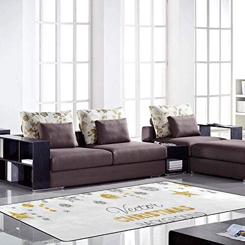 Tapis de sol antidérapant lavable en intérieur design or argent - 4