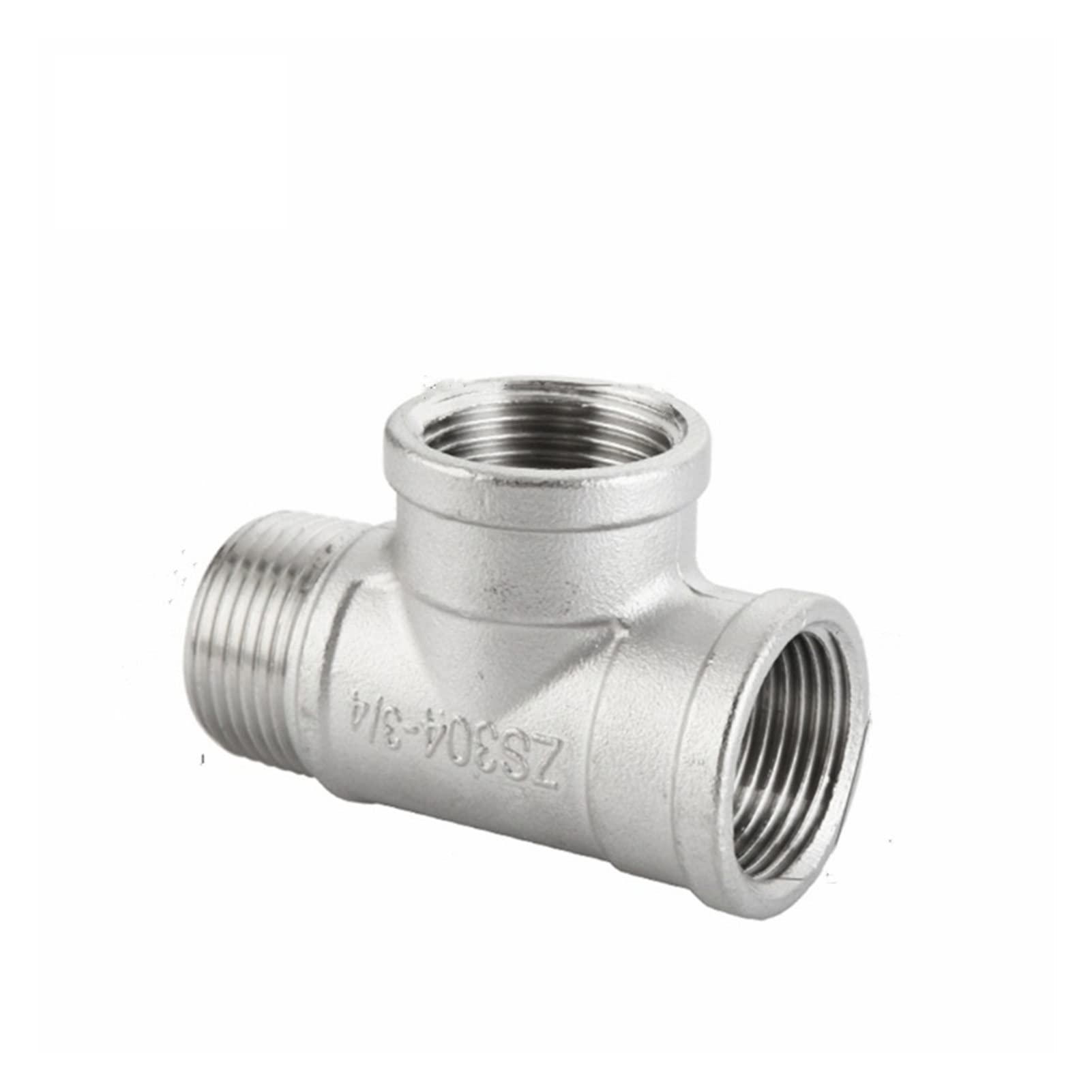 HMTE Macho+Hembra+Macho Roscado 3 Vías tee T Tubería 1/4" 3/8” 1/2" 3/4" 1" 2" BSP Roscado SS304 Acero Inoxidable Multifunción (Color : 7, Rosca Especificación : DN10) (7 DN8)