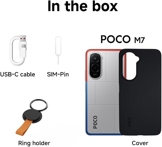 XIAOMI POCO M7 Smartphone 6+128GB Sliver 7000mAh 6.9 FHD+ 144Hz Display | 144Hz 9-Level Adaptive Refresh Rate, Snapdragon 685, Powerful Snapdragon 685 Processor, 50MP AI Dual Camera