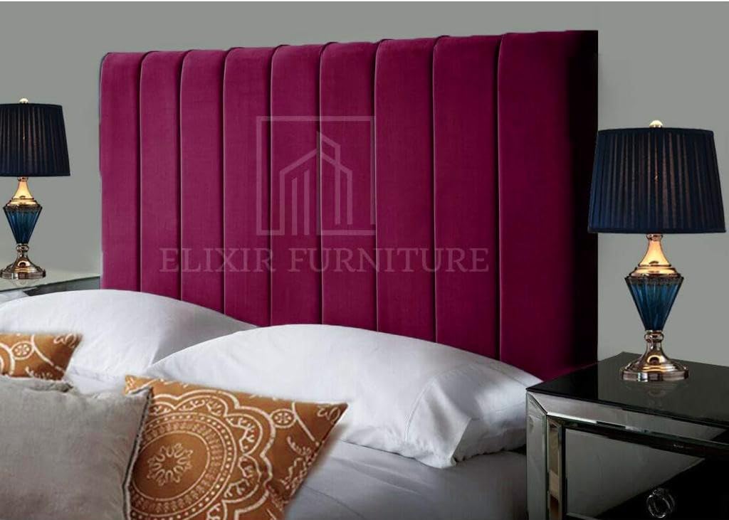 Portland Handmade Headboard Divan Bed Headboard | Plush Velvet Headboards for 5ft King Size Bed Frame | Elegant design with wooden material headboards for beds (Burgundy, 5ft King Height-36inch)