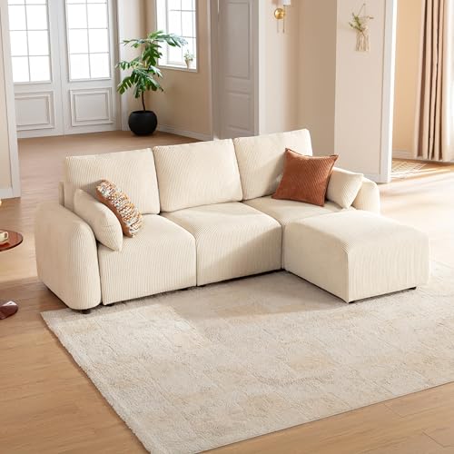 JINOVIA Canapé d’Angle Convertible modulable 254 cm – Canapé sectionnel modulaire, 3 Places,...