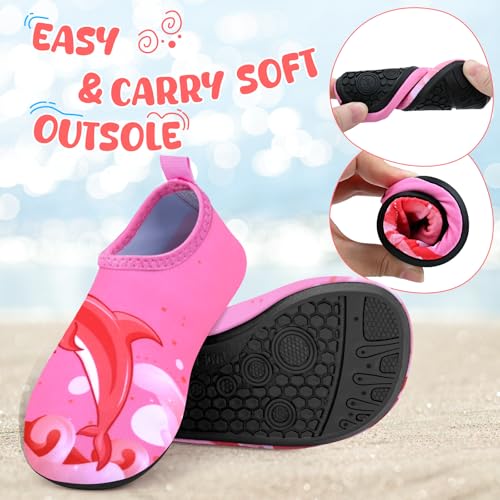 Image of Kids Boys Girls Swim Water Shoes, Toddler Kids Swim Water Shoes Non-Slip Quick Dry Beach Shoes,Barefoot Sports Shoes Aqua Socks for Beach Outdoor Sports