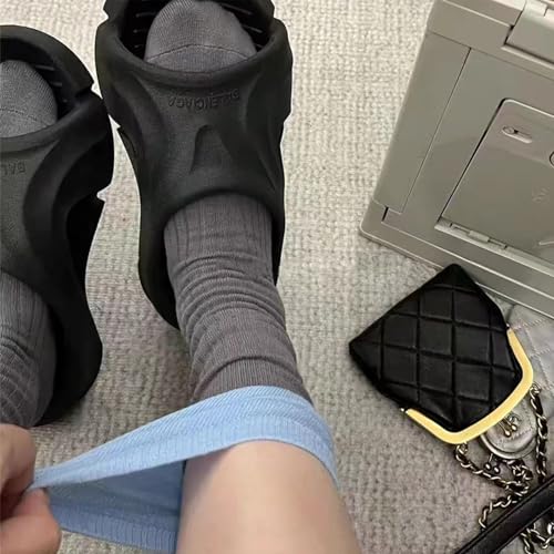 Image of 2 Pairs Soft Contrasting Long Slouchy Socks for Women Fashion,Comfy Trendy Loose Crew Cotton Socks for Women
