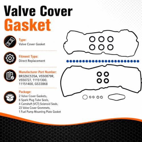 Image of Valve Cover Gasket BR3Z6C5 VS50879R Fit for Ford F-150 2013 2014 Fit for Ford Transit 150 250 350 2015-2020, Fit for Ford Expedition, Fit for Lincoln Navigator 3.5L Turbo 2015 2016 2017