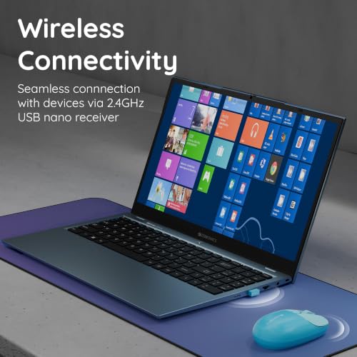 Image of Zebronics Freego Pro Wireless Mouse, 2.4GHz, Up to 1600 DPI, 3-Level DPI Switch, 4 Buttons, USB Nano Receiver, High Precision, Power Saving Mode, Ergonomic Design, Multi-Surface Support (Blue)