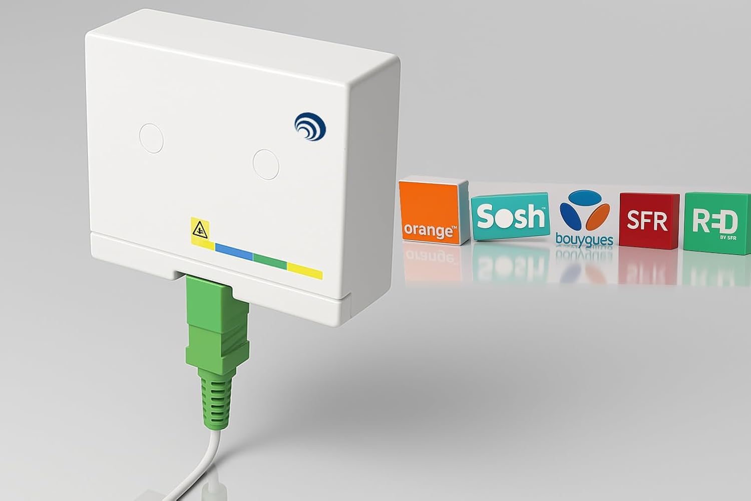Elfcam® - 30m Cavo Fibra Ottica SC/APC per SC/APC Simplex Monomodale 9/125μm LSZH, Bianco/Verde, 30M