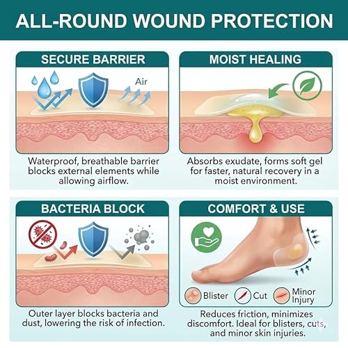 Image of Medical Grade Hydrocolloid Dressing Roll,Promoting natural healing, Cut-to-Fit, Water-Resistant, Breathable, Absorbs Fluid, 5cm x 16.4 Feet