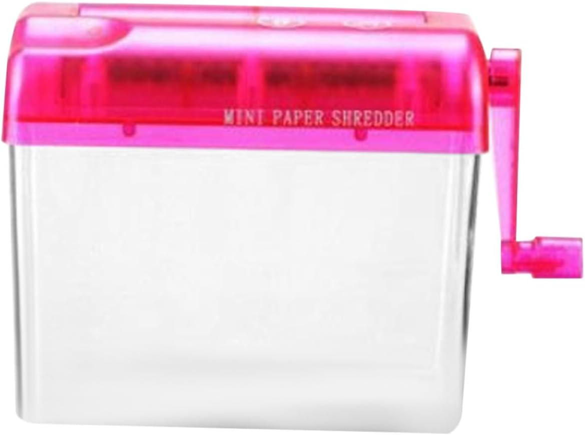 Kichvoe Manual Paper Shredder for Office and Home Use, Mini Handheld Tabletop Shredder, Wear-Resistant Design for A4 Paper and Card Shredding, Red