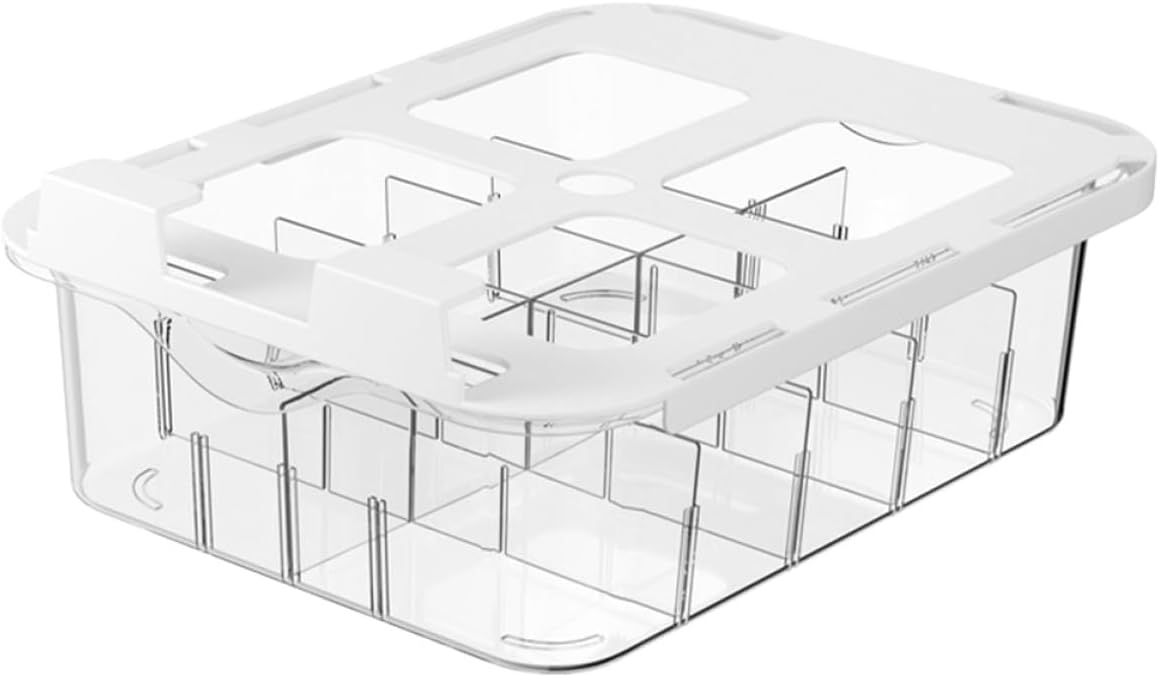 Wardrobe Drawer Sock Organizer with 15 Compartments, Adhesive under Shelf Storage Box for Underwear and Socks, Dustproof Clothing Organizer for Bedroom Closet