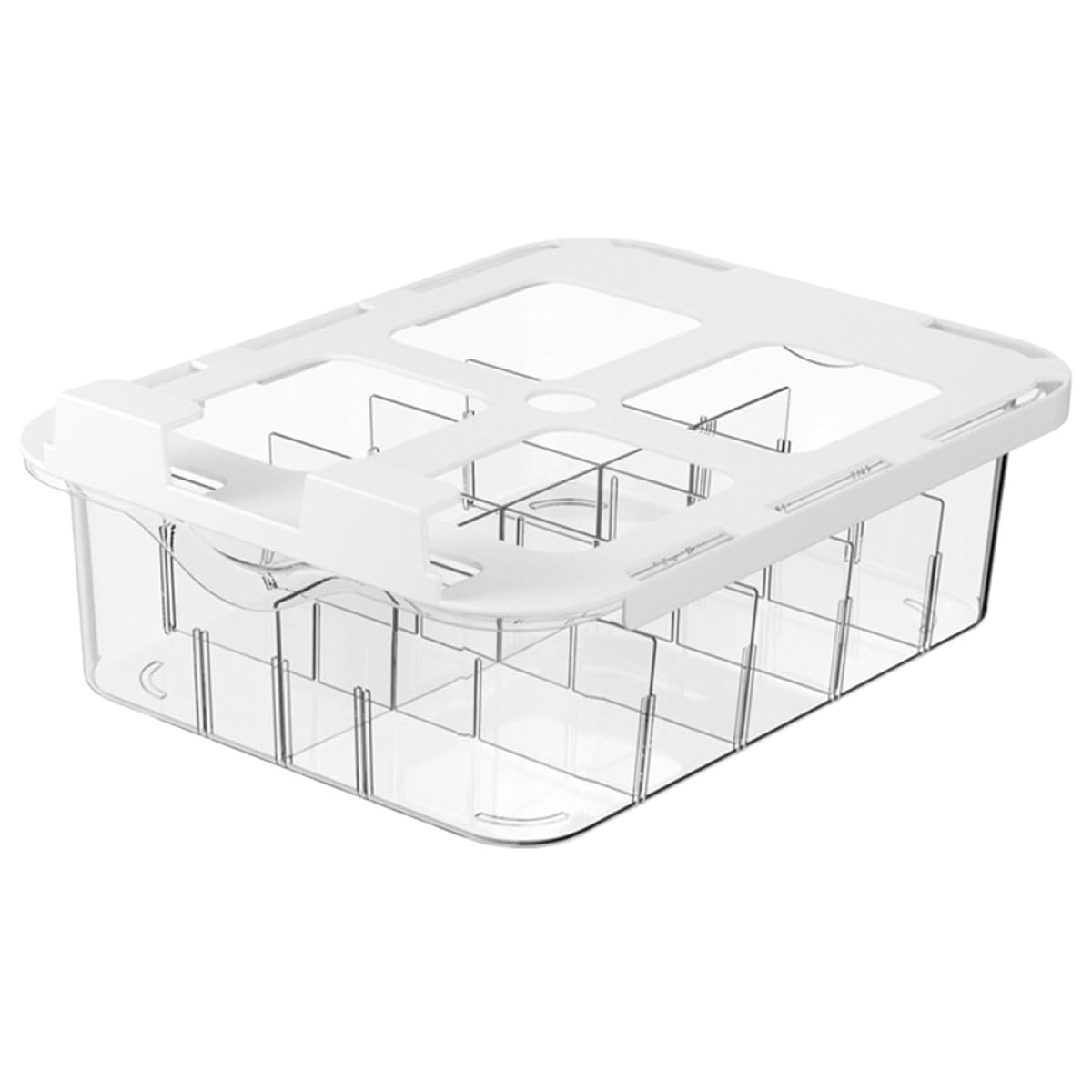 ULTECHNOVO Organizer per Armadio 15 Scomparti in Pet Trasparente, Cassetto Porta Biancheria e Calzini Coperchio Antipolvere la Casa