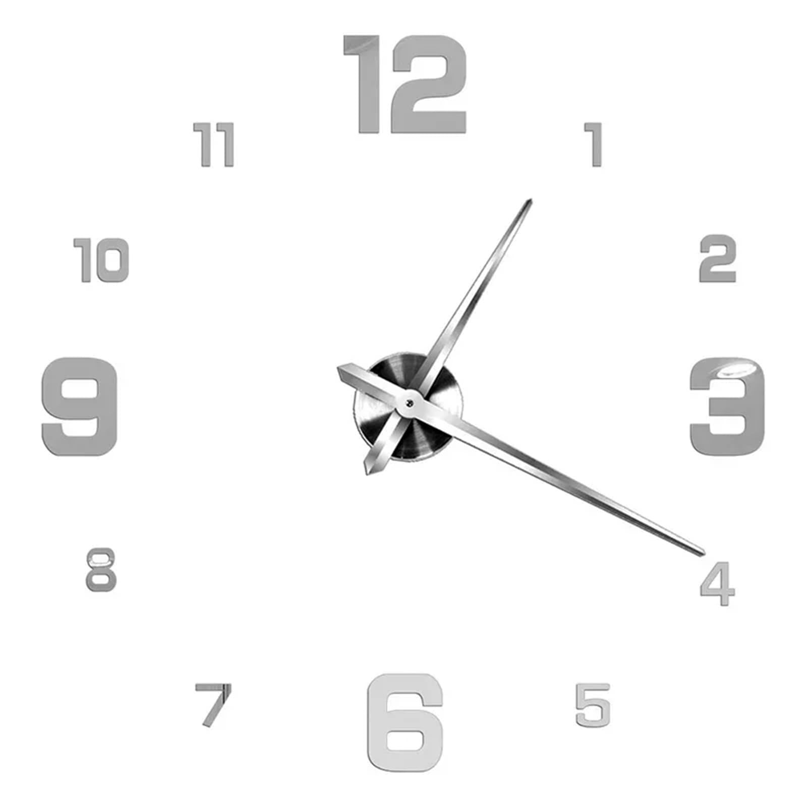 JBJYGSG DIY Wall Clock Frameless Modern 3D Mirror Sticker For Home Office Hotel Restaurant Decoration For Living Room Bedroom(Color11,47inch)