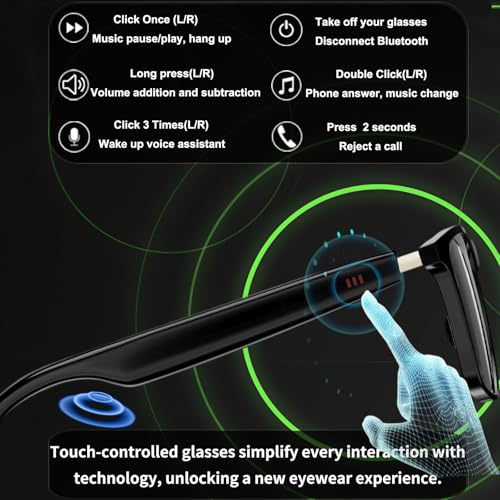 image for Giinova Ai Smart Glasses Bluetooth 5.4 with Translation for Men Women 