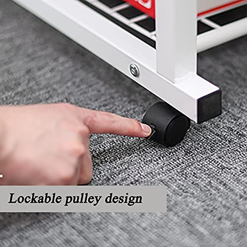 Table d'appoint à roulettes avec rangement et hauteur ajustable