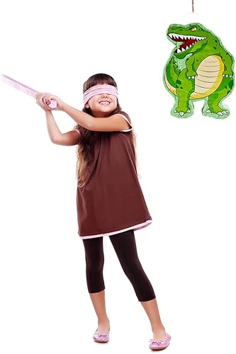 Miniatura 6 de Piñata de dinosaurio para fiesta de cumpleaños de niños, suministros de fiesta de cumpleaños para niños, fiesta temática de dinosaurios, 12 x 16 x 3