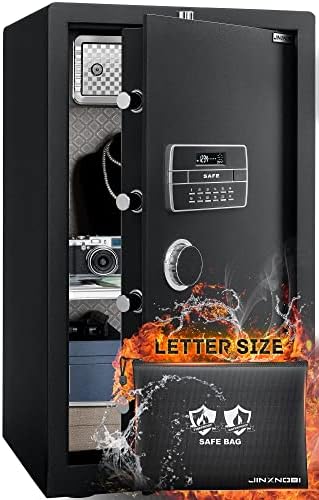 JINXNOBI Extra Large Safe Box with Big Fireproof Waterproof Safe Bag,6.05 Cubic Feet Home Safe Lock Box,33.5in Security Safe Box with Electronic Keypad Digital Lock,for Home Office Hotel,83.5lbs