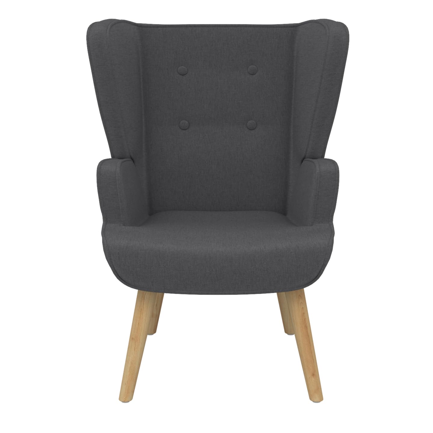 IDMarket Sven Grand Confort - Sillón escandinavo en tejido gris antracita