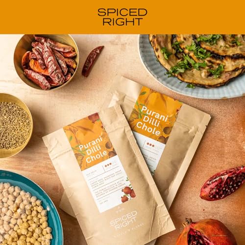 Image of Spiced Right Purani Dilli Chole Masala | Chana Masala Powder 100g | Authentic Punjabi Amritsari Pindi Style Masala for Chickpeas, Choley Bhature | No Onion Garlic | Traditional Indian Spice Blend