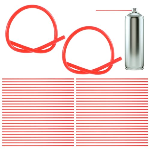 TIESOME Spray Can Straws 50 PCS Red Plastic 12 cm miniatura 1