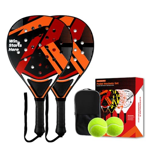 Padel Racket Set of 2 -ABS Surface & EVA Foam Core