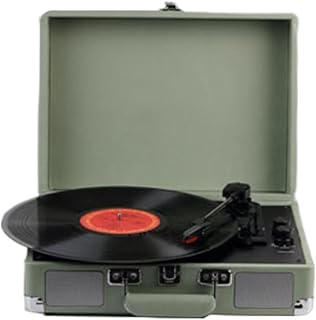 Vinyl Record Player Retro Suitcase Record Player Built-in Speakers Bluetooth Vintage Vinyl Player Durable Ruby Stylus 3-Speed Turntables for Entertainment and Home Decoration