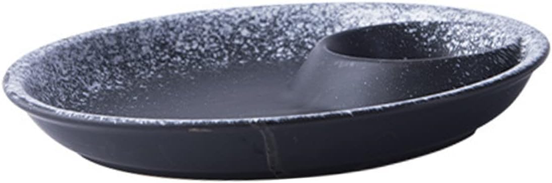 Service Plate Round Serving Platter Sauce Compartment Tray Sauce Serving Plate Chip and Dip Serving Plate Serving Dish Sushi Dipping Plate Serving Tray Round Utensil Tray Breakfast