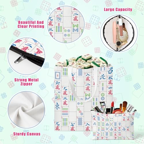 Image of Y1tvei Canvas Bags Gifts, Tote Bag with Makeup Pouch, Birthday Party Favors