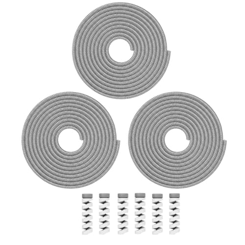 Image of skysia Spiral Cable Charger Protector Wire Protector - Data Cable Saver, Earphone Cable Cover, Cords Protective Wire Winder Sleeve Charger Cover (3 Silver Spiral 6 Pcs Protector)