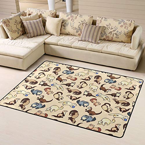 Tapis antidérapant chic pour furet avec bride de finition
