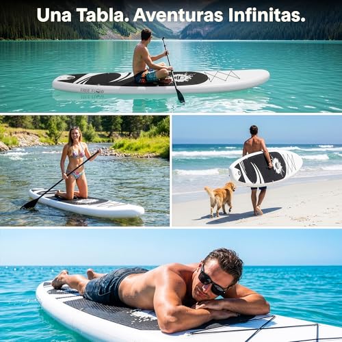 Miniatura 6 de Serenelife Tabla Paddle Surf Hinchable, Paddle Board, Cubierta Antideslizante, Aleta Inferior Para Remar, Estuche Para Guardar, Barco De Pie Para Jovenes Y Adultos