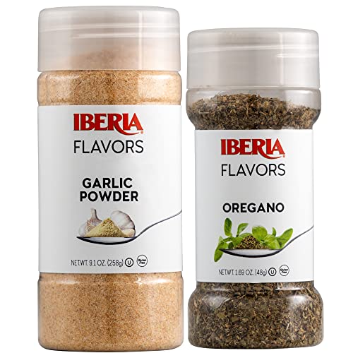 Iberia Orgeano, 1.7 Oz + Iberia Garlic Powder, 9.1 Oz #TOP13