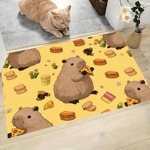 Paillasson Capybara Pizza tapis lavable intérieur extérieur - 5