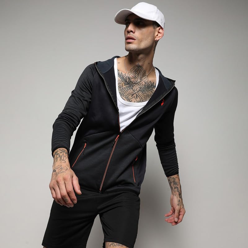 Image of CAHOOT Men's Jacket With Insert Pocket For Casual Wear | Hooded Neck | Long Sleeve | Zipper Closure | Polyester Jacket Crafted With Comfort Fit For Everyday Wear