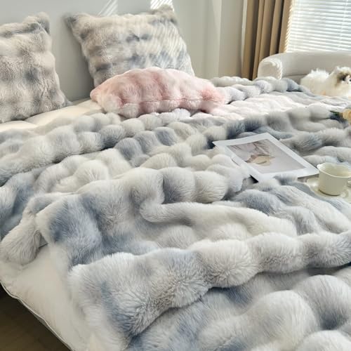 GKXLH Soft Fluffy Blanket, Fuzzy Throw Blanket for Couch Plush Rabbit Faux Fur Blanket - Image 4